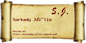 Sarkady Júlia névjegykártya