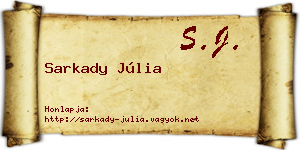 Sarkady Júlia névjegykártya